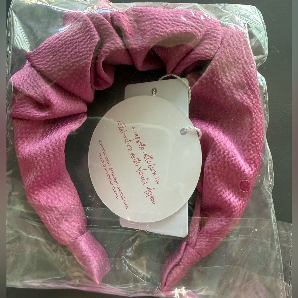NWT Crosby By Mollie Burch Venita Aspen Ross Scrunched Headband in Camelia